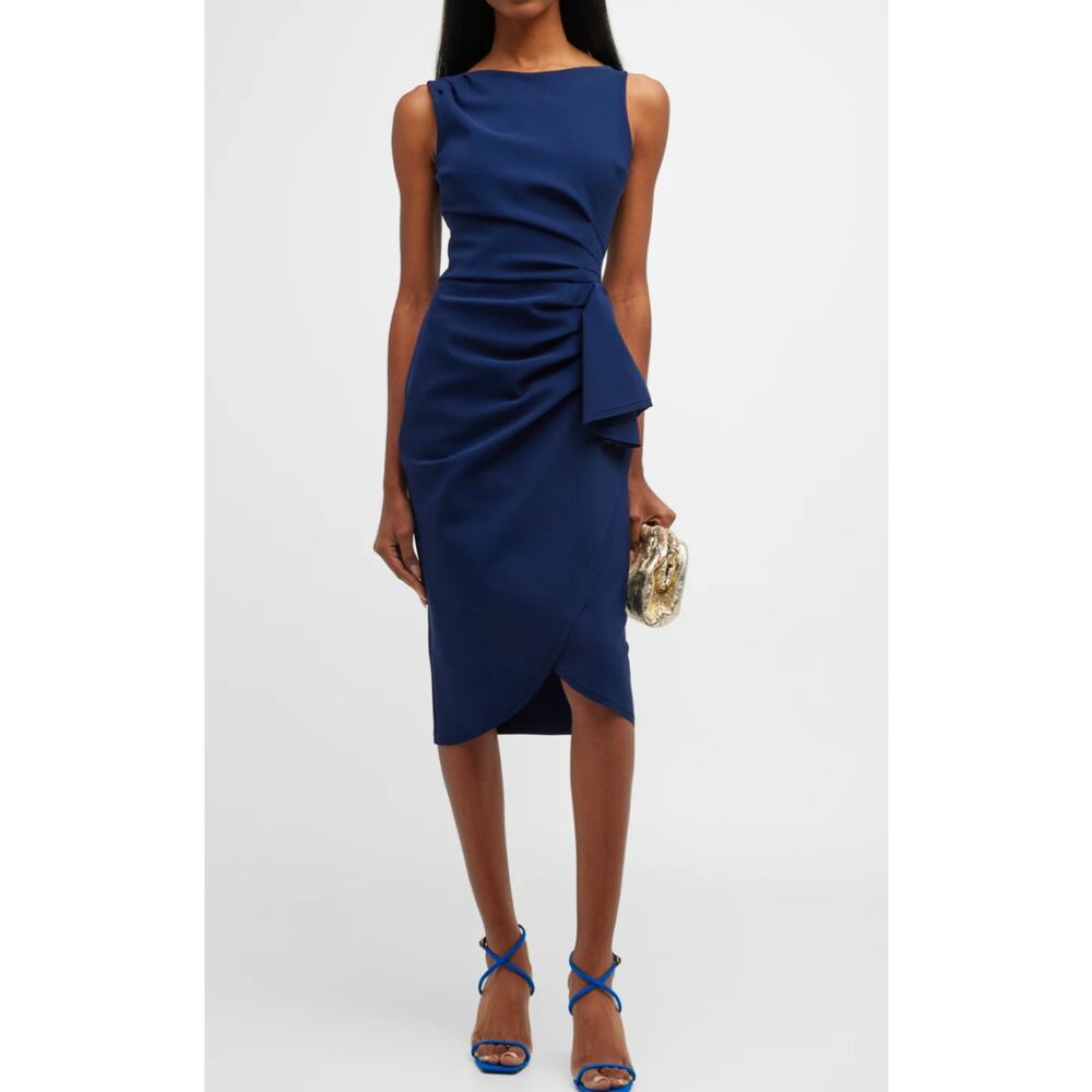 Chiari Boni La Petite Robe Navy Blue Size 48(12 US) Sheath Dress